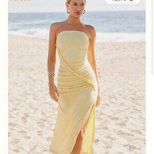 Yellow Strapless Dress